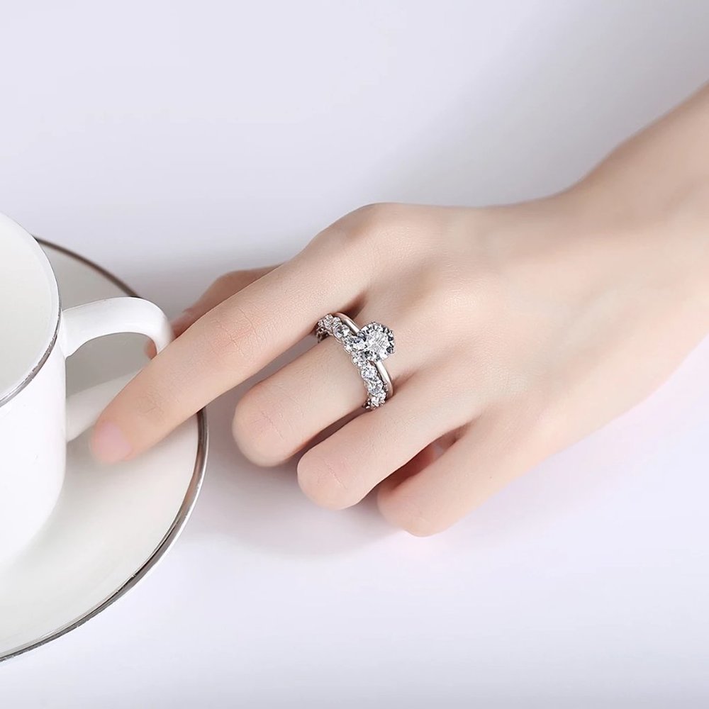 Certified 2ct. t.w. Diamond Wedding Ring Set - Picture 7 of 17